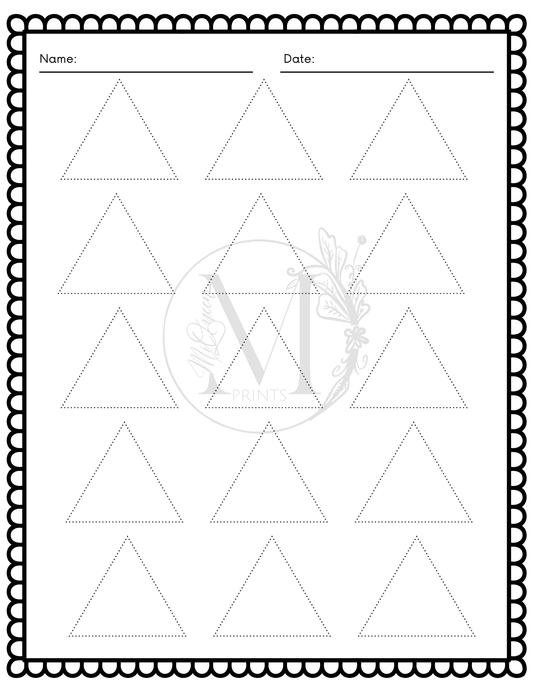Beginner Writing Shape Tracing Worksheets