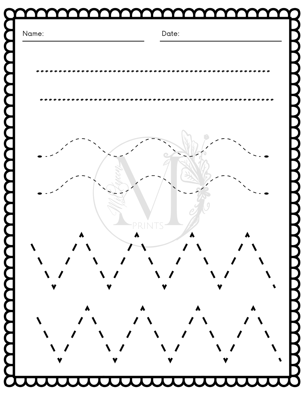 Line Pattern For Writing Beginner Writing Line Tracing Worksheets β Sky's the Limit