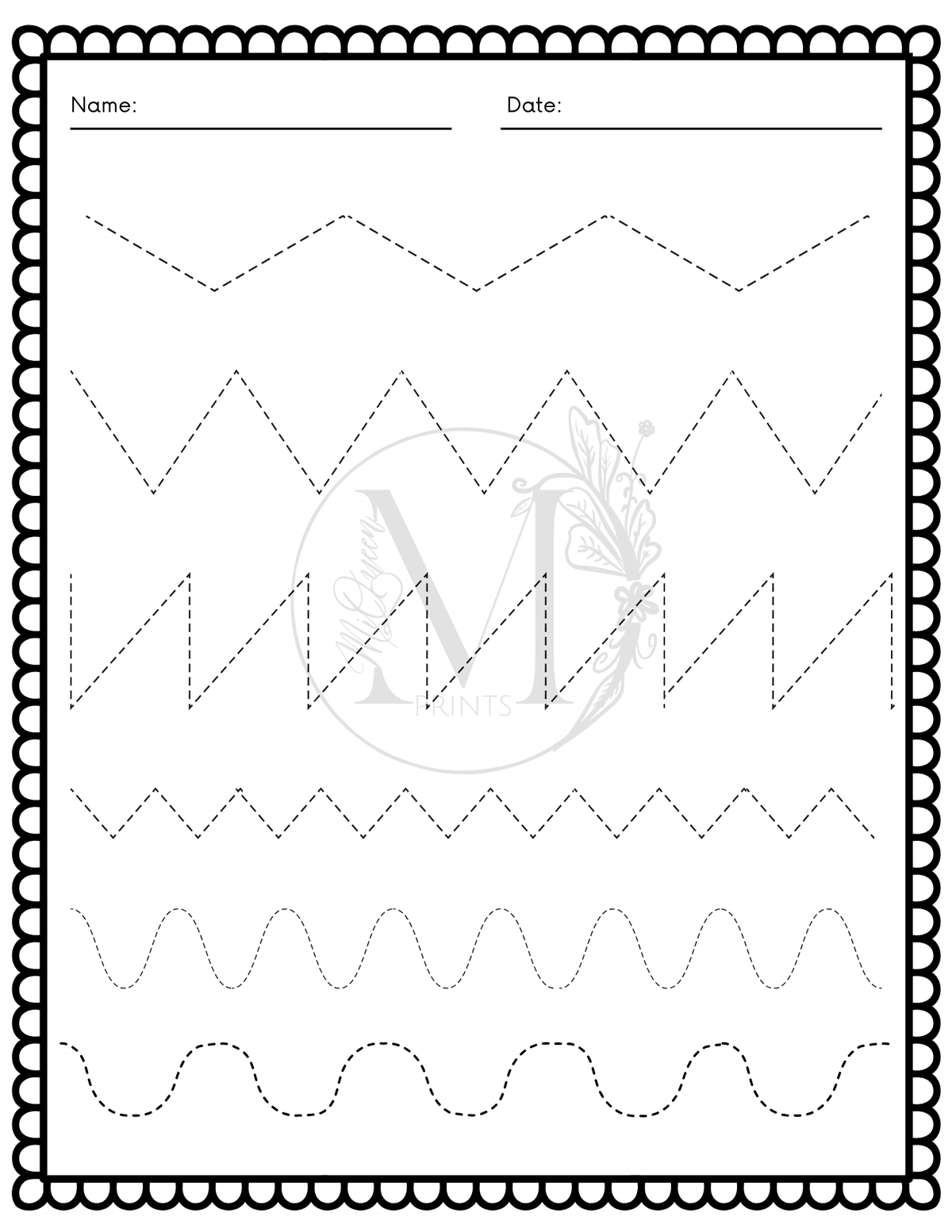 Line Pattern For Writing Beginner Writing Line Tracing Worksheets β Sky's the Limit