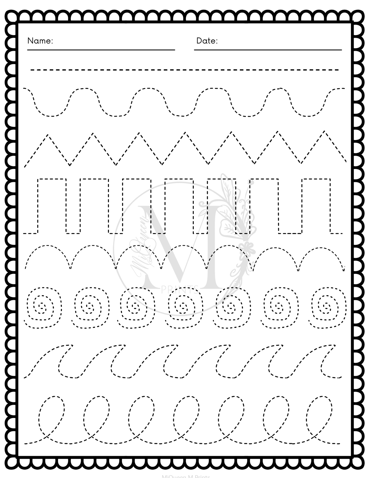 Line Pattern For Writing Beginner Writing Line Tracing Worksheets β Sky's the Limit