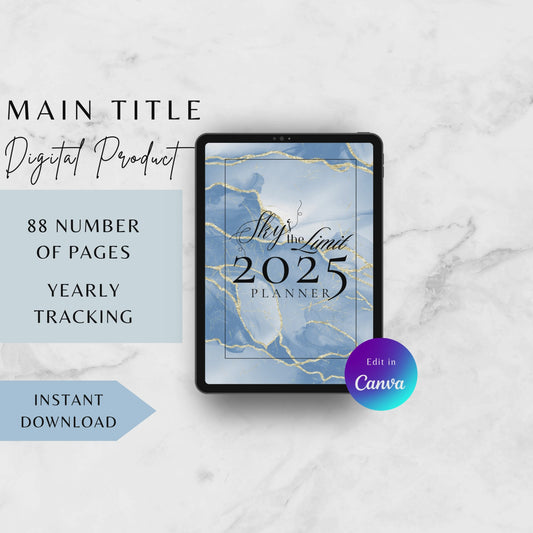 2025 Digital Planner - Sky's the Limit – Your Ultimate Tool for Organization and Personal Growth